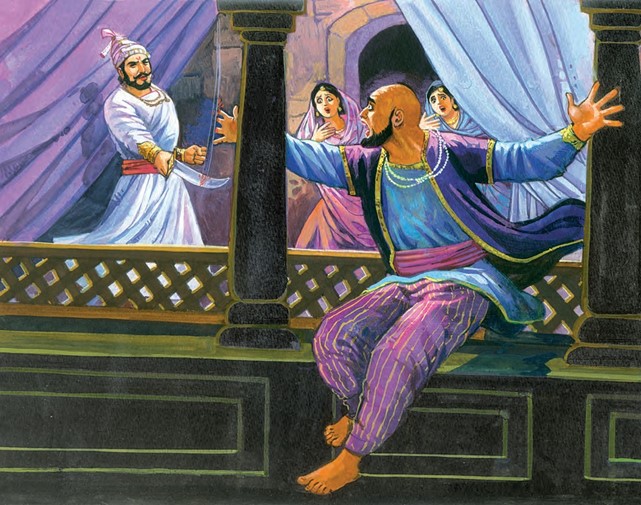 Shivaji maharaj and shahistekhan in लाल महल